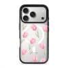 Tulip Blush phone case, pink watercolour tulips on a clear case with a personalised script name