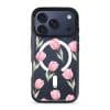 Tulip Blush phone case, pink watercolour tulips on a clear case with a personalised script name