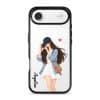 City Snapshot phone case, an illustrated woman in a denim jacket holding a camera
