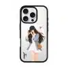 City Snapshot phone case, an illustrated woman in a denim jacket holding a camera