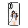 City Snapshot phone case, an illustrated woman in a denim jacket holding a camera