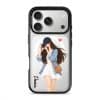City Snapshot phone case, an illustrated woman in a denim jacket holding a camera