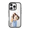 Daisy Days phone case, an illustrated woman in a straw hat holding daisies