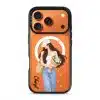 Daisy Days phone case, an illustrated woman in a straw hat holding daisies