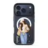 Daisy Days phone case, an illustrated woman in a straw hat holding daisies