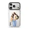 Daisy Days phone case, an illustrated woman in a straw hat holding daisies