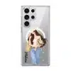 Daisy Days phone case, an illustrated woman in a straw hat holding daisies