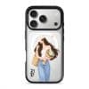 Daisy Days phone case, an illustrated woman in a straw hat holding daisies