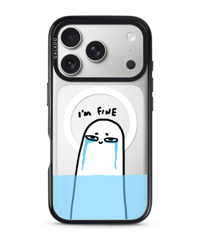 I'm Fine phone case in black on iPhone 17 Pro