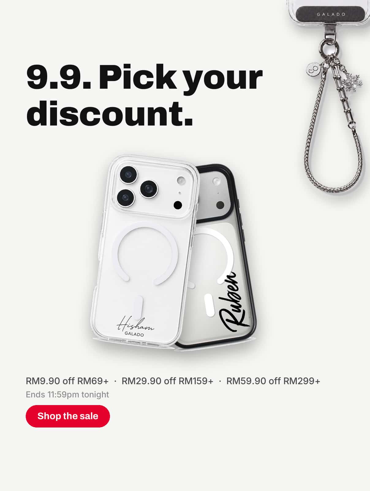 GALADO 9.9 flash sale: RM9.90, RM29.90 or RM59.90 off, today only