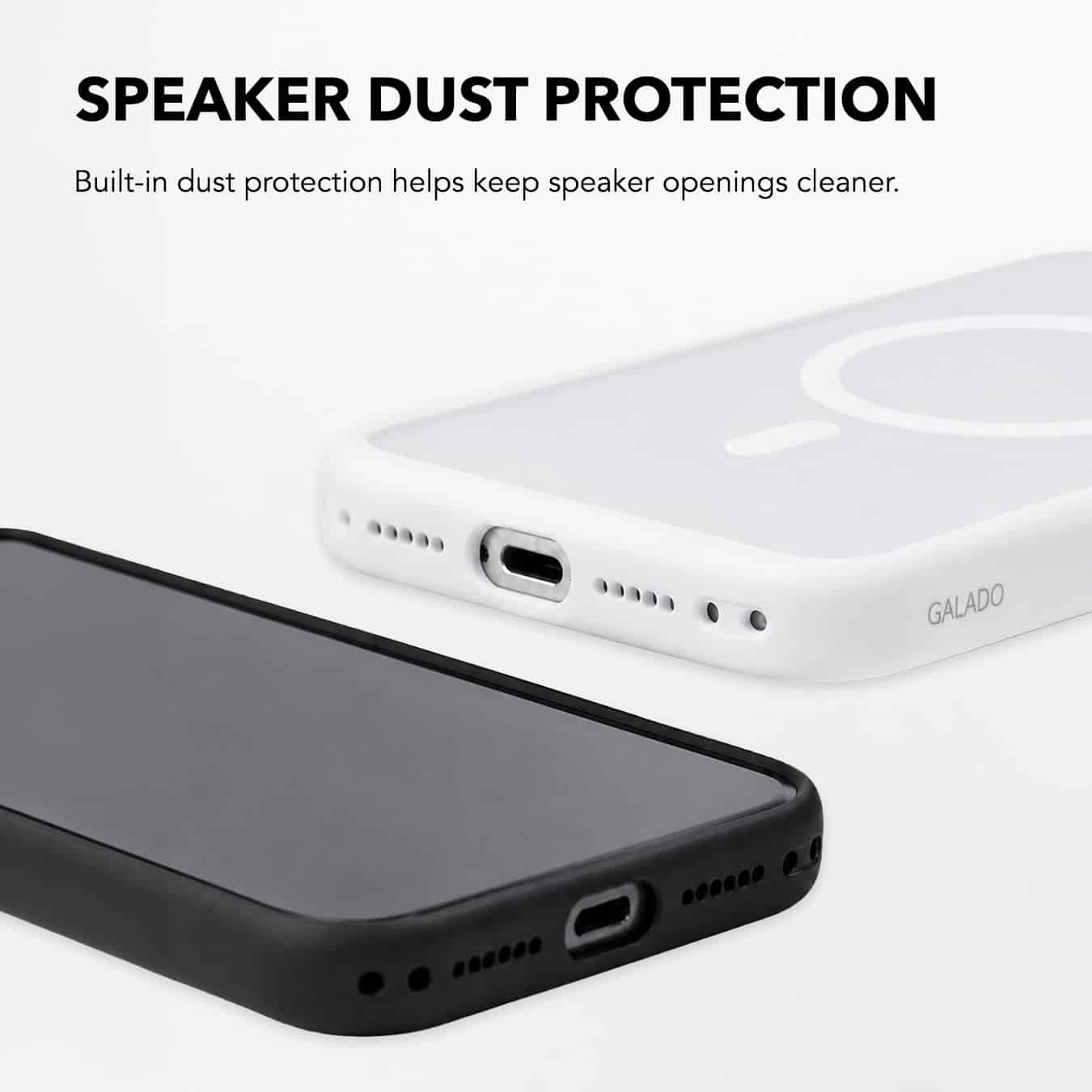 Built-in speaker dust protection on the GALADO Knoxx Guard case