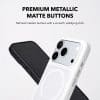 Premium metallic matte buttons on the GALADO Knoxx Guard iPhone case