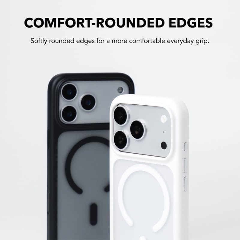 Comfort-rounded edges on the Black and White GALADO Knoxx Guard cases