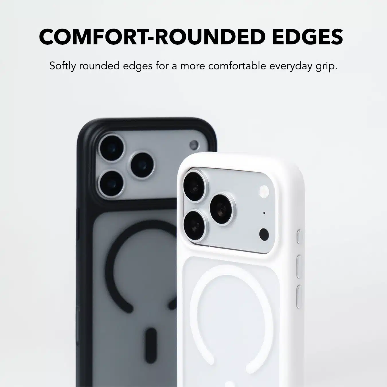 Comfort-rounded edges on the Black and White GALADO Knoxx Guard cases