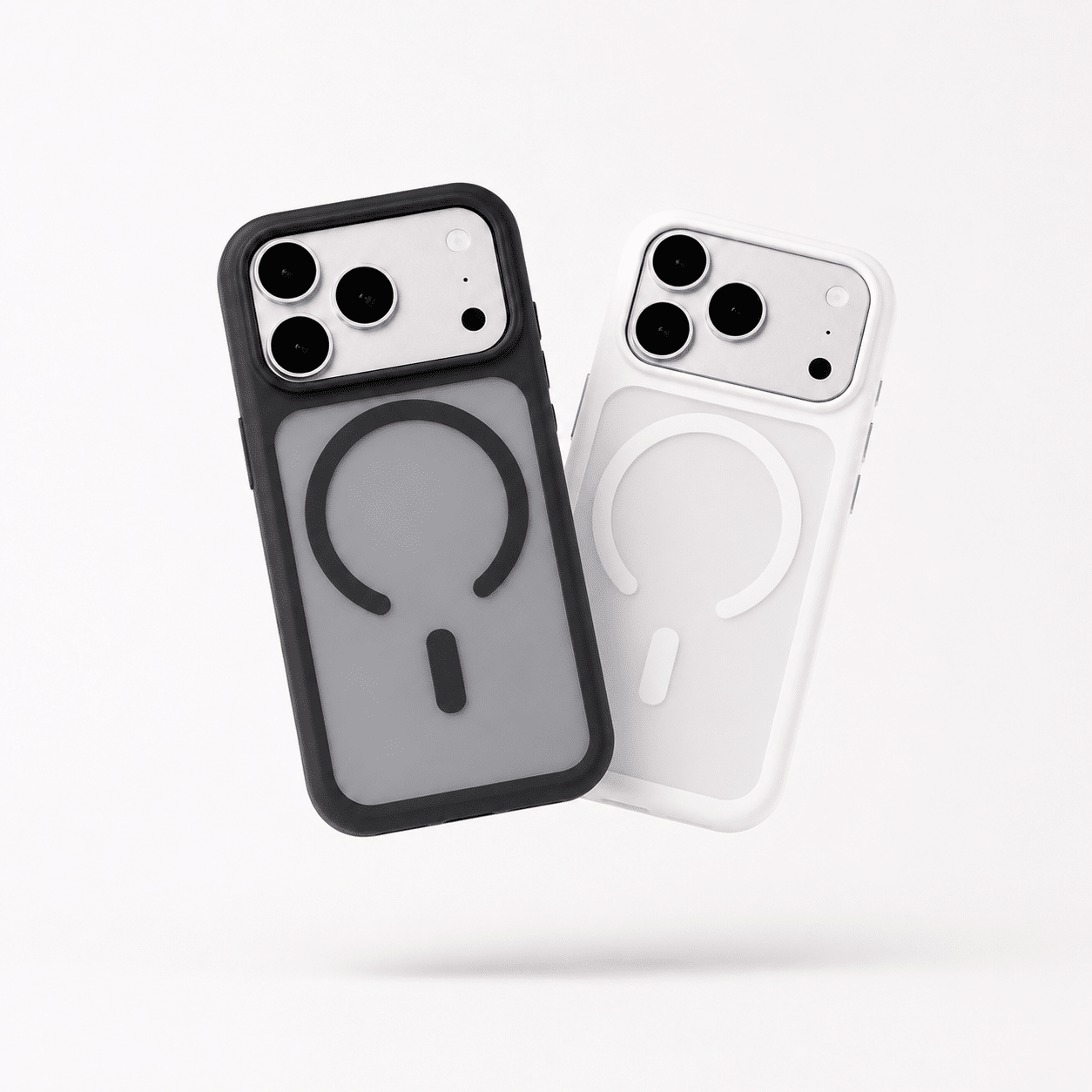 GALADO Knoxx Guard matte iPhone case in Black and White, MagSafe ring visible
