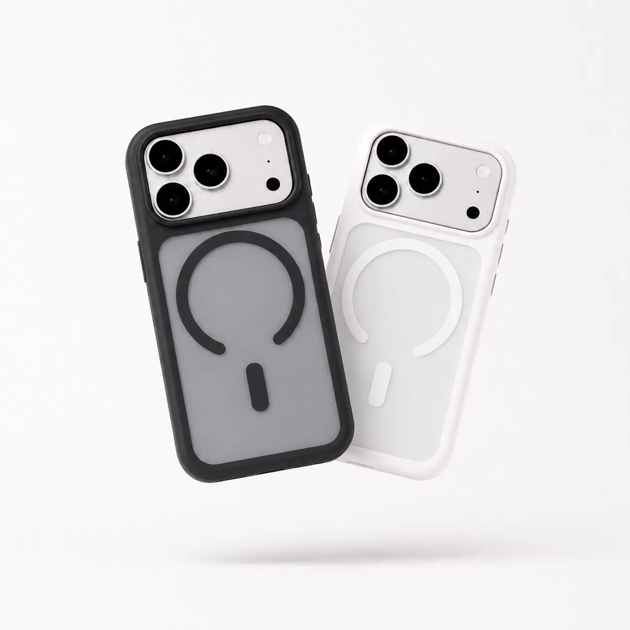 GALADO Knoxx Guard matte iPhone case in Black and White, MagSafe ring visible