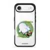Brief Pause phone case by Mewmovement, a character lying on green grass under the words Everything Can Wait
