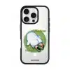 Brief Pause phone case by Mewmovement, a character lying on green grass under the words Everything Can Wait