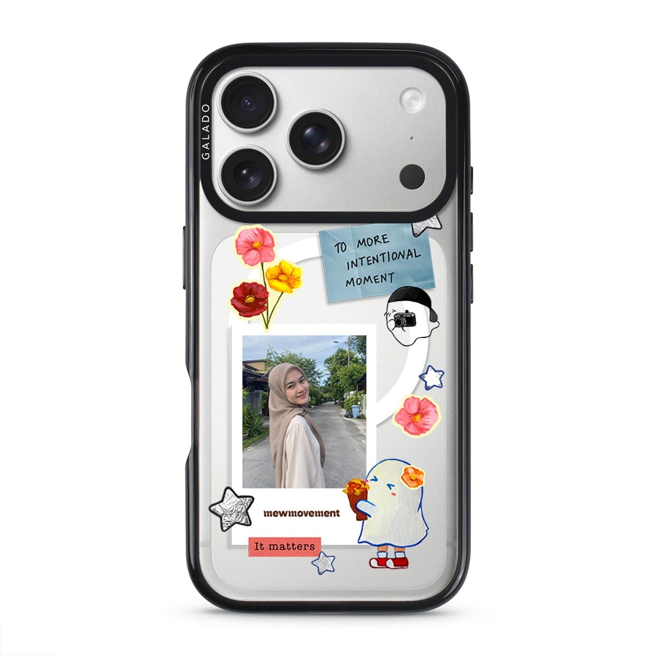 Favourite Moment phone case by Mewmovement on a clear GALADO ProGuard case