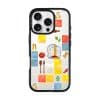 Home Cooking phone case by Mewmovement, a tiled kitchen of ingredients around a character eating noodles