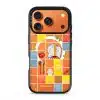 Home Cooking phone case by Mewmovement, a tiled kitchen of ingredients around a character eating noodles