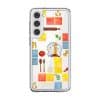 Home Cooking phone case by Mewmovement, a tiled kitchen of ingredients around a character eating noodles