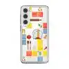 Home Cooking phone case by Mewmovement, a tiled kitchen of ingredients around a character eating noodles