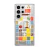 Home Cooking phone case by Mewmovement, a tiled kitchen of ingredients around a character eating noodles