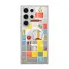 Home Cooking phone case by Mewmovement, a tiled kitchen of ingredients around a character eating noodles