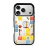 Home Cooking phone case by Mewmovement, a tiled kitchen of ingredients around a character eating noodles