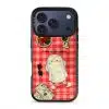 Slow Day phone case by Mewmovement, a character on a red gingham picnic cloth with fruit and a newspaper