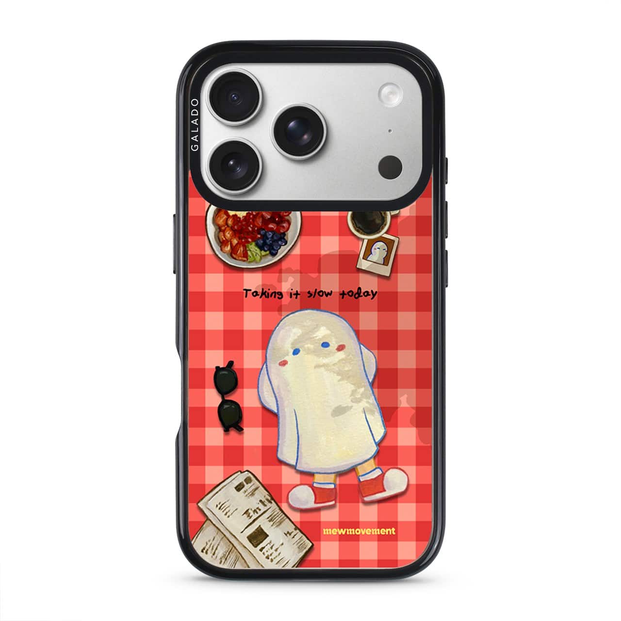 Slow Day phone case by Mewmovement on a clear GALADO ProGuard case