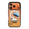 Sun Bathing custom name phone case by Mewmovement, a character sunbathing under a striped umbrella