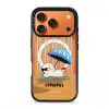 Sun Bathing custom name phone case by Mewmovement, a character sunbathing under a striped umbrella