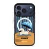 Sun Bathing custom name phone case by Mewmovement, a character sunbathing under a striped umbrella