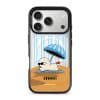 Sun Bathing custom name phone case by Mewmovement, a character sunbathing under a striped umbrella