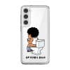 BRB Tandas Calling phone case, Uncle Boi on the toilet scrolling his phone above the words Be Right Back