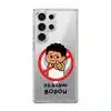 Dilarang Buat Bodoh phone case, Uncle Boi pointing out of a red prohibition sign above the words Dilarang Bodoh
