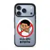 Dilarang Buat Bodoh phone case, Uncle Boi pointing out of a red prohibition sign above the words Dilarang Bodoh