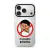 Dilarang Buat Bodoh phone case, Uncle Boi pointing out of a red prohibition sign above the words Dilarang Bodoh