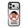 Dilarang Buat Bodoh phone case, Uncle Boi pointing out of a red prohibition sign above the words Dilarang Bodoh
