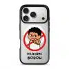 Dilarang Buat Bodoh phone case, Uncle Boi pointing out of a red prohibition sign above the words Dilarang Bodoh