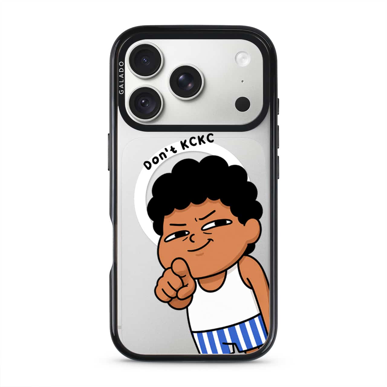 Uncle Boi Jangan KCKC phone case on a clear GALADO ProGuard case