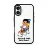 Kaki Goyang Mode phone case, Uncle Boi relaxing on a rainbow lounge chair above the words Goyang Kaki Duit Masuk