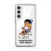 Kaki Goyang Mode phone case, Uncle Boi relaxing on a rainbow lounge chair above the words Goyang Kaki Duit Masuk