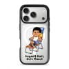 Kaki Goyang Mode phone case, Uncle Boi relaxing on a rainbow lounge chair above the words Goyang Kaki Duit Masuk