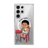 Kopi Dulu Bro phone case, Uncle Boi drinking kopi on a red kopitiam chair under the words Rilek Dulu