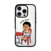 Kopi Dulu Bro phone case, Uncle Boi drinking kopi on a red kopitiam chair under the words Rilek Dulu