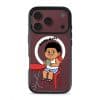 Kopi Dulu Bro phone case, Uncle Boi drinking kopi on a red kopitiam chair under the words Rilek Dulu