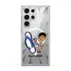 Selipar Incoming phone case, Uncle Boi kicking a flying blue selipar above the words Don't KPKB